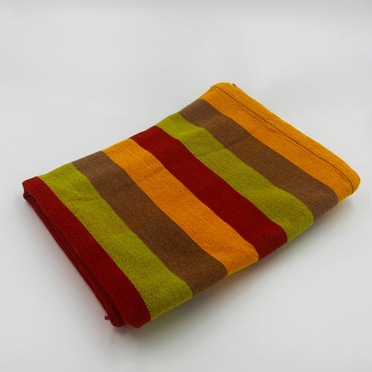 Red, Olive, Orange, and Brown Filipino Handwoven Blanket