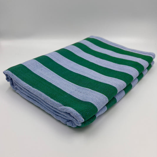 Green Striped Filipino Handwoven Blanket