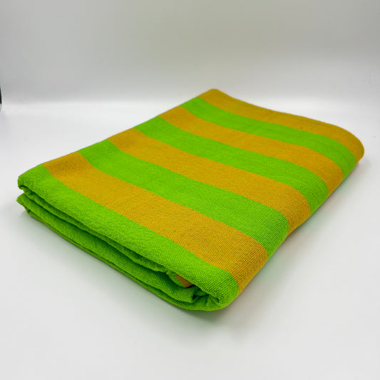 Green/Dusty Orange Striped Filipino Handwoven Blanket