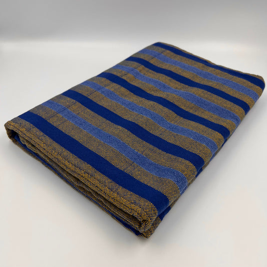 Dotted Blue/Yellow Striped Filipino Handwoven Blanket