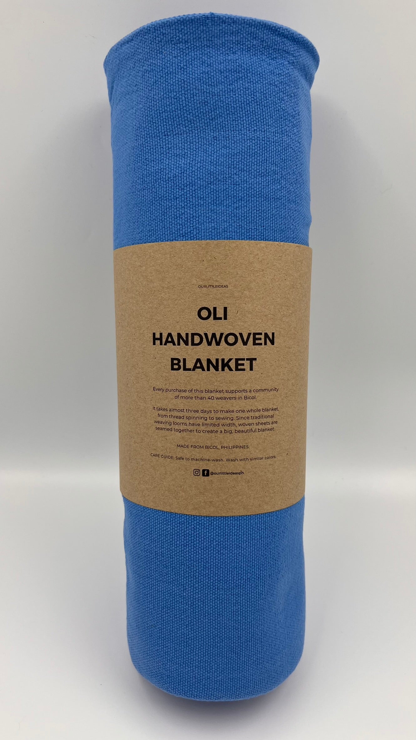 Aqua Blue Filipino Handwoven Blanket